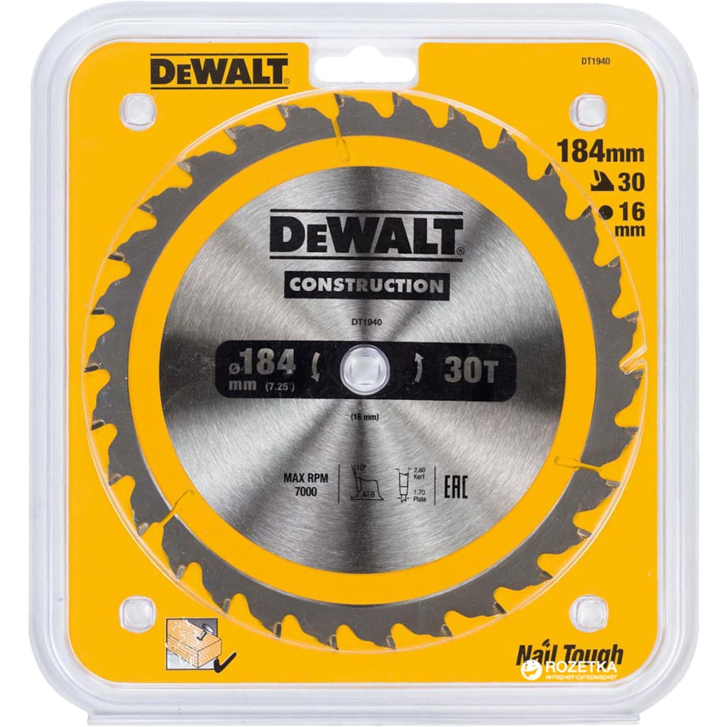 DEWALT DT1940 AHSAP DAIRE TESTERE 184*16 MM 30T